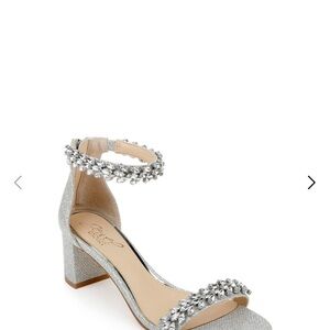 Jewel Badgley Mischka Silver Embellished Heels